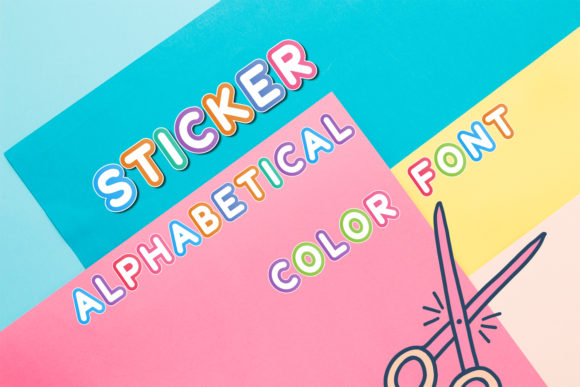 Sticker Alphabetical Font for Editorial Design